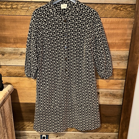 Wrap London Black & White Balloon Sleeve Dress Swim Cover 10 - Picture 1 of 7